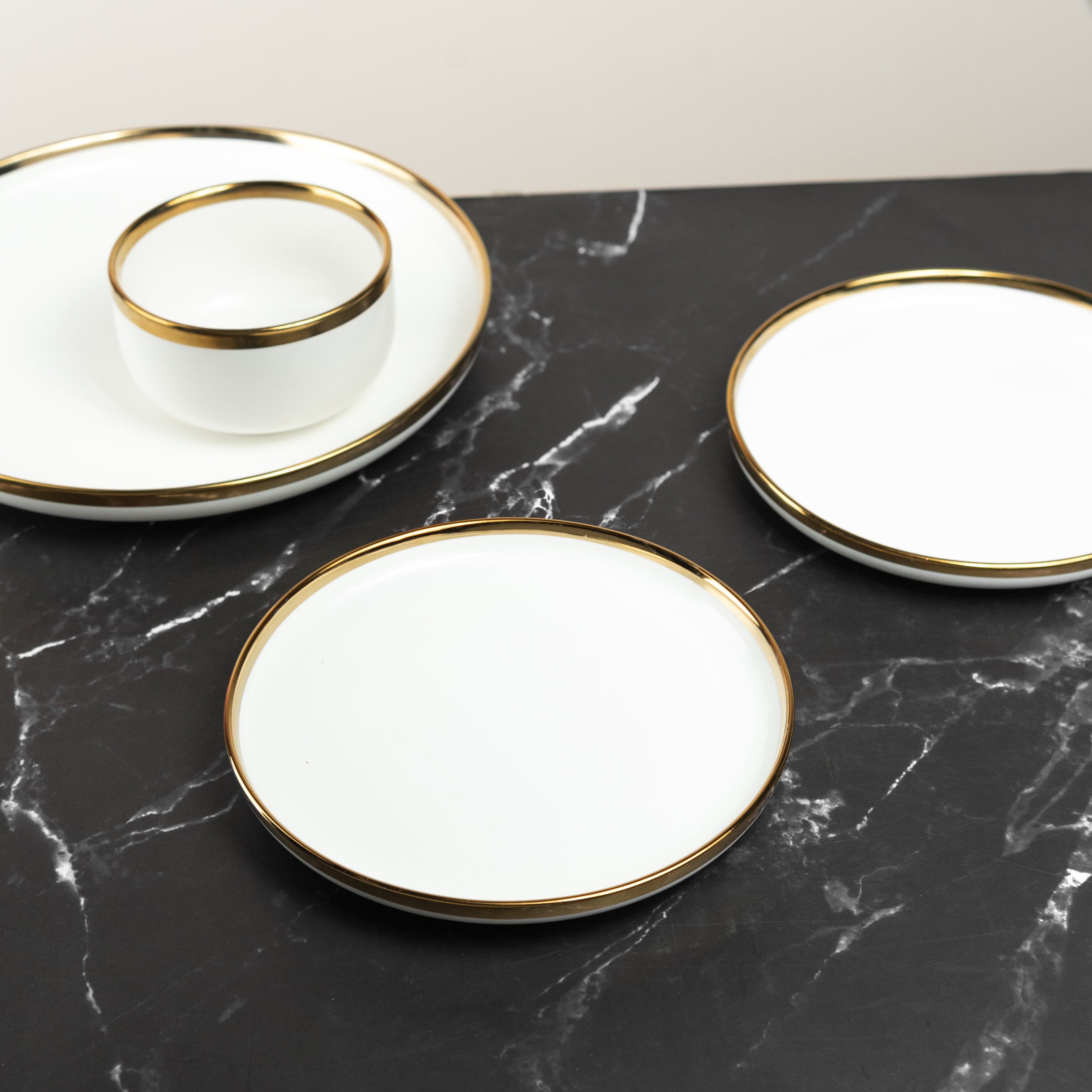 Ivory Gold Rimmed Starter Plate Starter Plates June Trading   