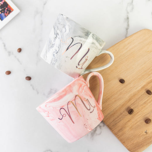 Marble Print Mr. & Mrs. Marble Coffee Mug Coffee Mugs June Trading   