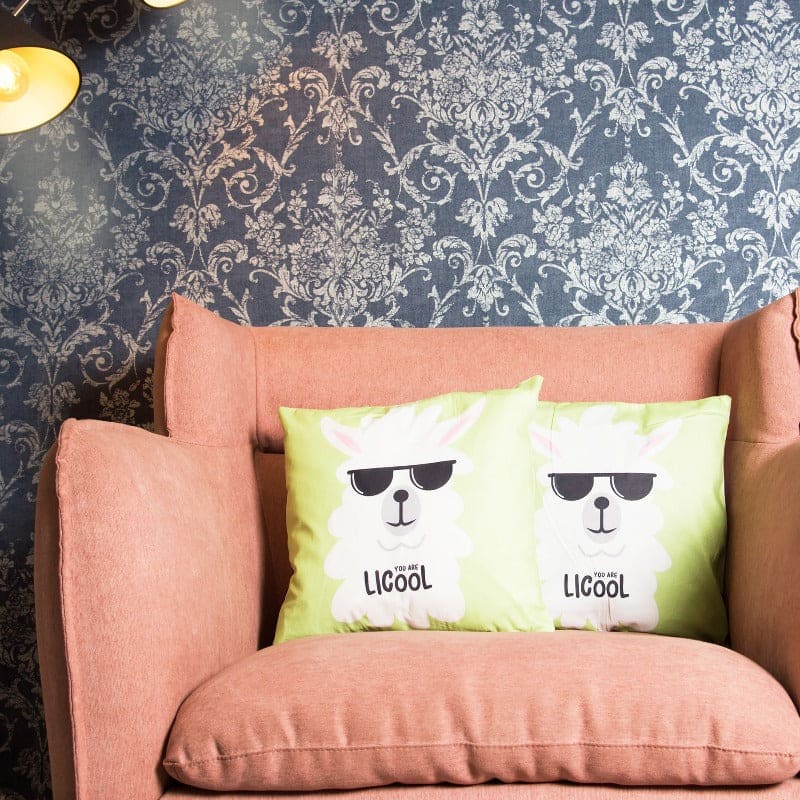 Cool Llama Print Cushion Cover (Set of 2)
