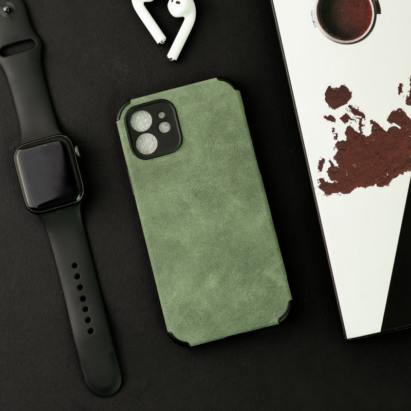 Hunter Green Suede Finish Luxury iPhone Case