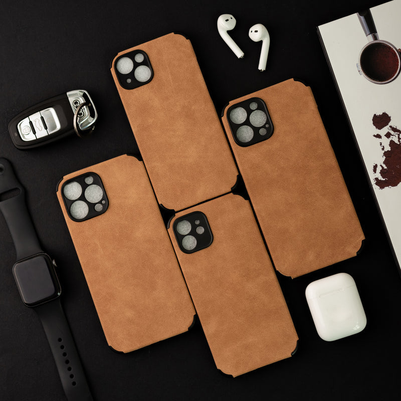 Sandy Tan Suede Finish Luxury iPhone Case Mobile Phone Cases June Trading   