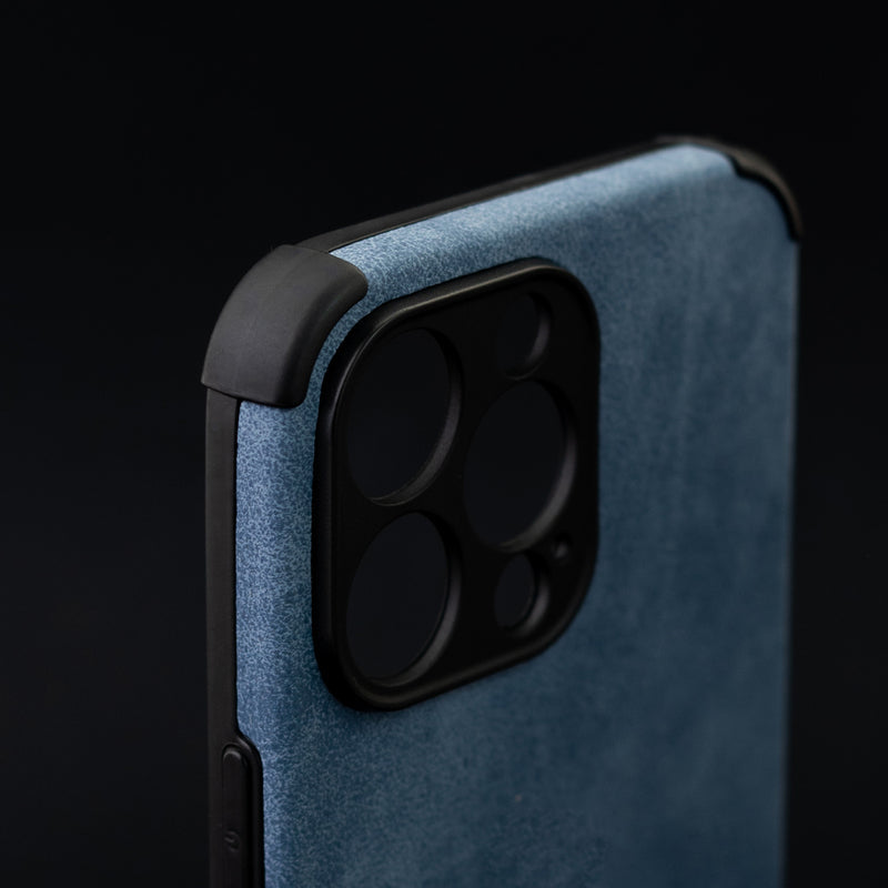 Denim Blue Suede Finish Luxury iPhone Case Mobile Phone Cases June Trading   