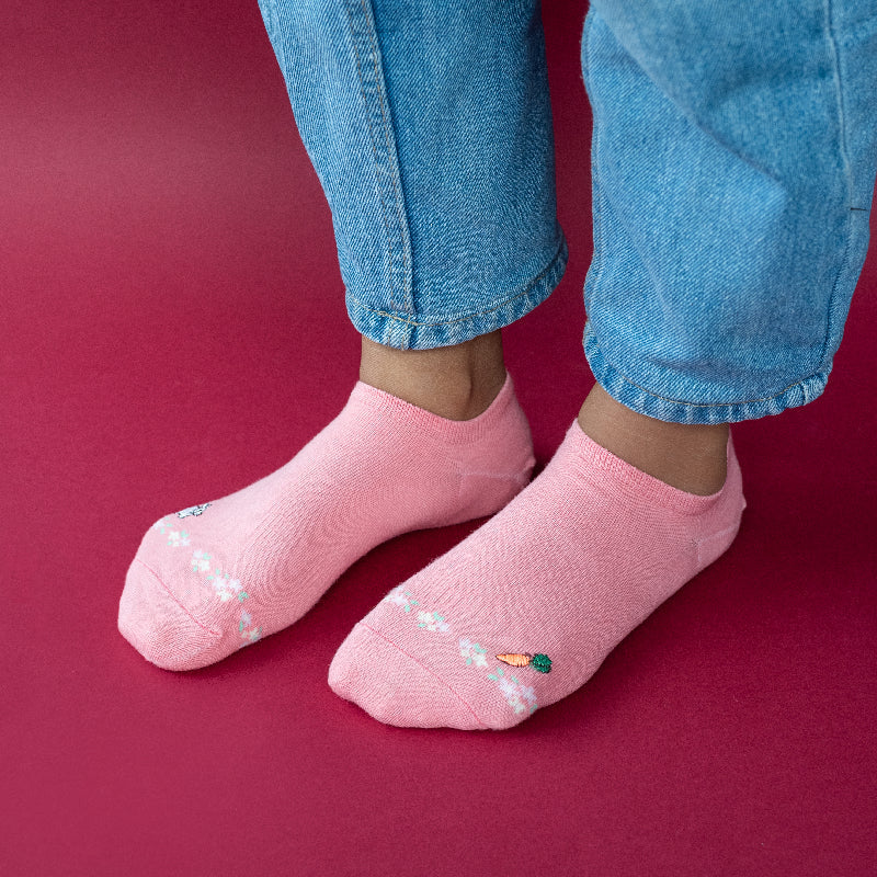 Bunny & Carrot Pink Socks