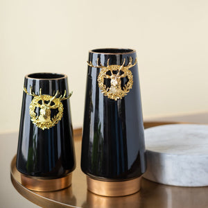 Ceramic Gold Plated Reindeer Vase Vases June Trading Big  