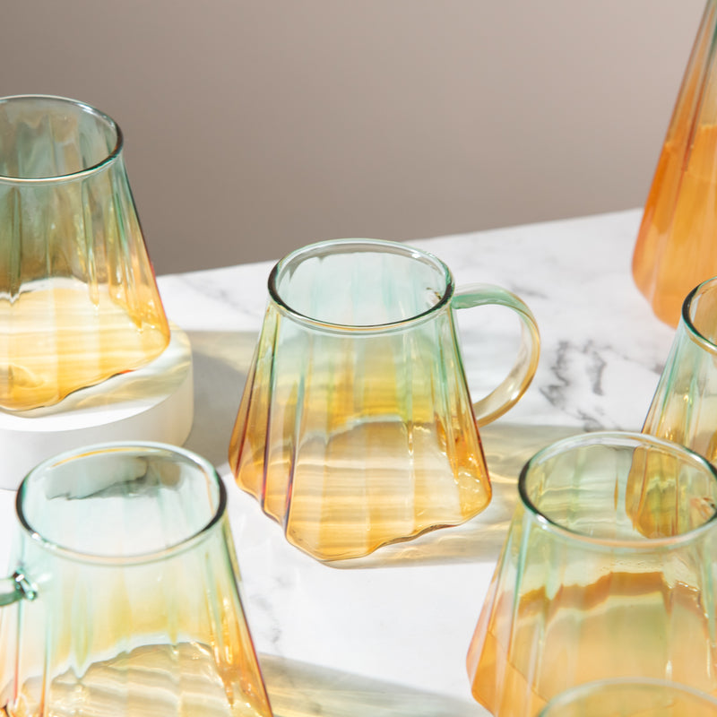Nordic Gradient Jug With Strainer & Mug Set of 6 Glasses & Jug Set June Trading   