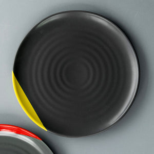 Spiral Two-Hued Dinner Plate (11 Inches) Dinner Plates June Trading Mustard Yellow  