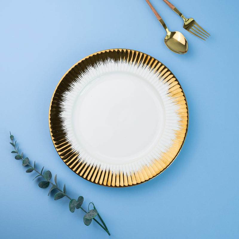 Aurulent Crimped Edge Dinner Plate (10 Inches) Dinner Plates June Trading   