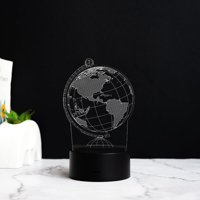 Globe Neon 3D Light 3D Lights June Trading Black Base  