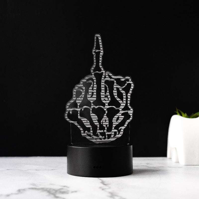 Middle Finger 3D Light 3D Lights June Trading Black Base  