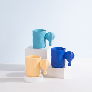 Hot Air Balloon Matte Ceramic Mug Coffee Mugs June Trading   