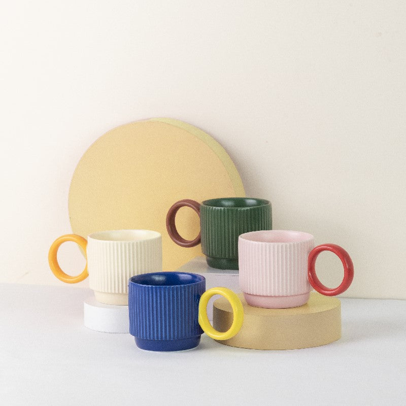 Peppy Ripple Texture Ceramic Mug Coffee Mugs June Trading   