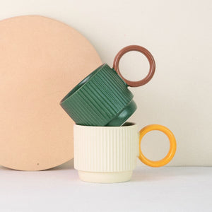 Peppy Ripple Texture Ceramic Mug Coffee Mugs June Trading   