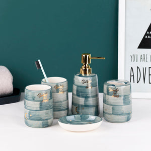 Nordic Design Marble Bathroom Set Of 5 Bathroom Sets June Trading   