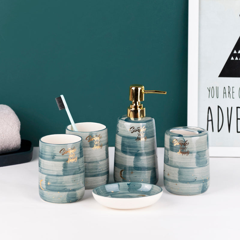 Nordic Design Marble Bathroom Set Of 5 Bathroom Sets June Trading   