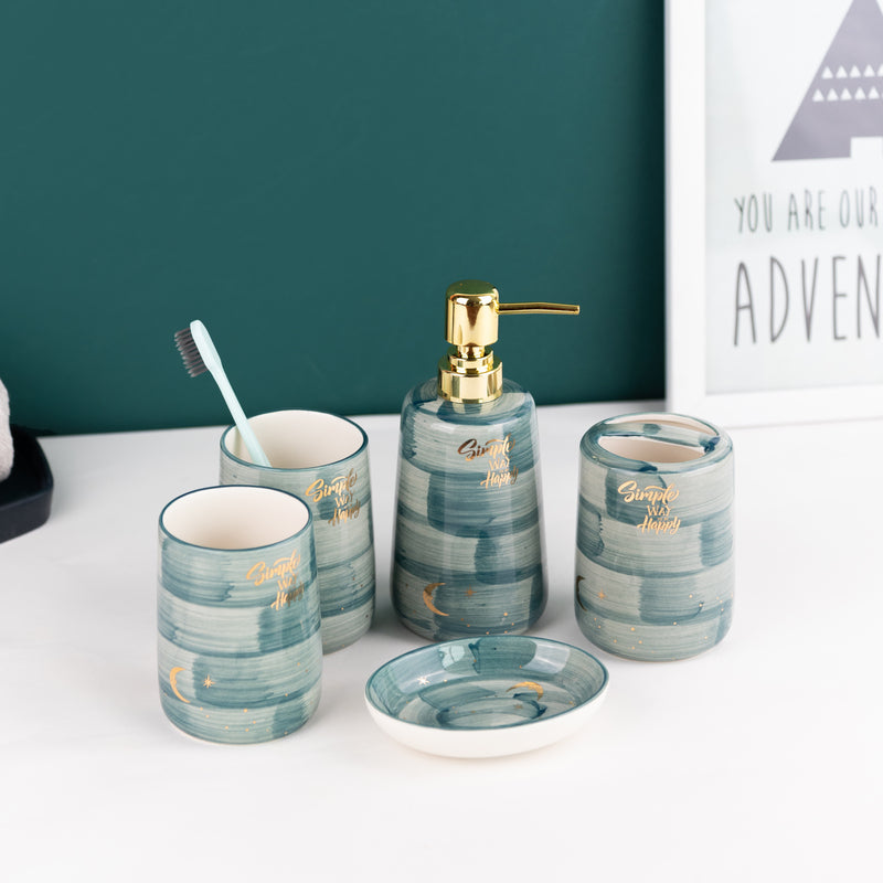 Nordic Design Marble Bathroom Set Of 5 Bathroom Sets June Trading   