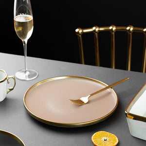 Gold Edge Suave Dinner Plate Dinner Plates June Trading Blush Pink  