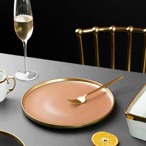 Gold Edge Suave Dinner Plate Dinner Plates June Trading Peach Pink  