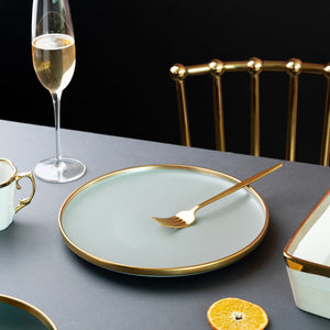 Gold Edge Suave Dinner Plate Dinner Plates June Trading Light Bule  