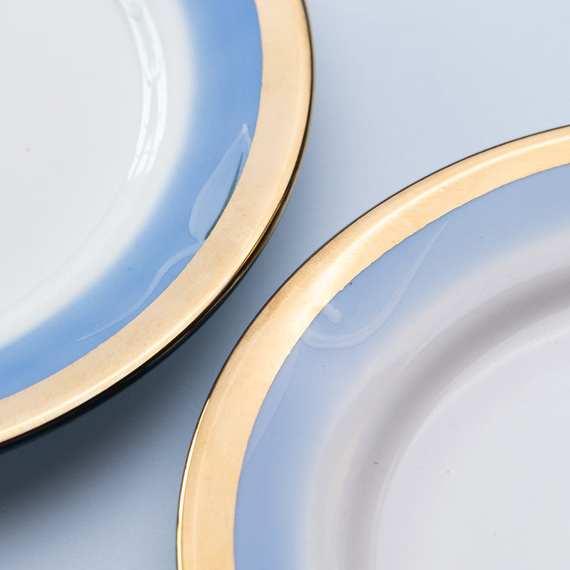 Gold & Aqua Tone Snack Plate Snack Plate June Trading   