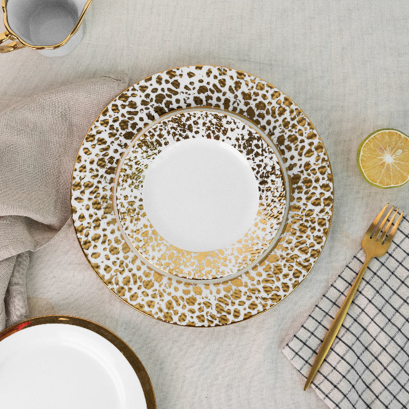 Aurulent Patch & Spiral Texture Dinner Plate Dinner Plates June Trading   