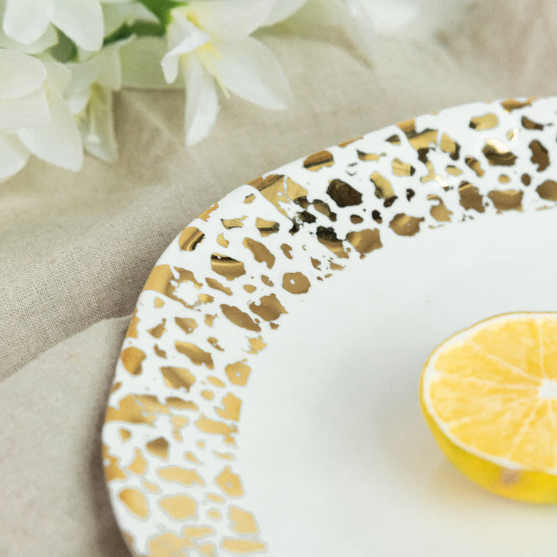 Aurulent Glossy Patches Uneven Dinner Plate