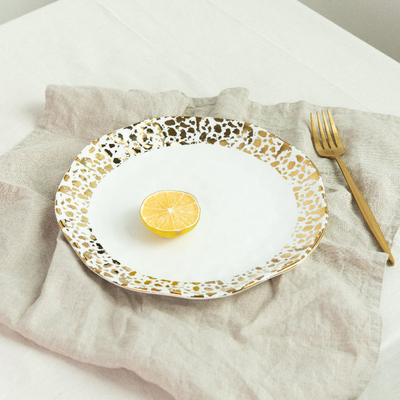 Aurulent Glossy Patches Uneven Dinner Plate
