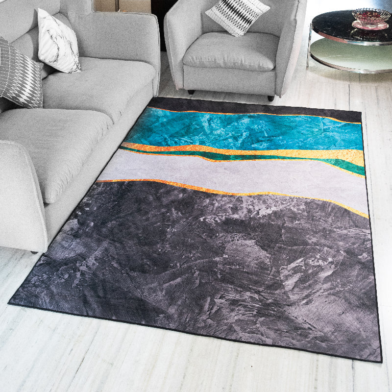 Abstract Waves Modern Home Large Carpet