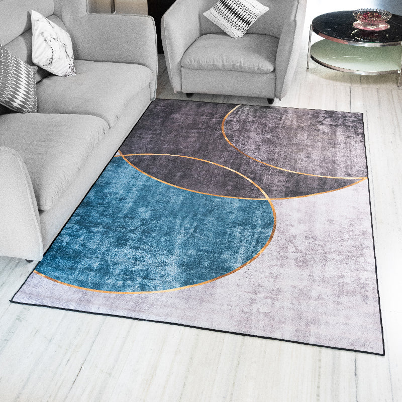 Golden Rings Modern Home Large Carpet