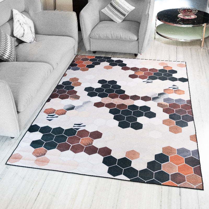 Abstract Honeycomb Modern Home Large Carpet