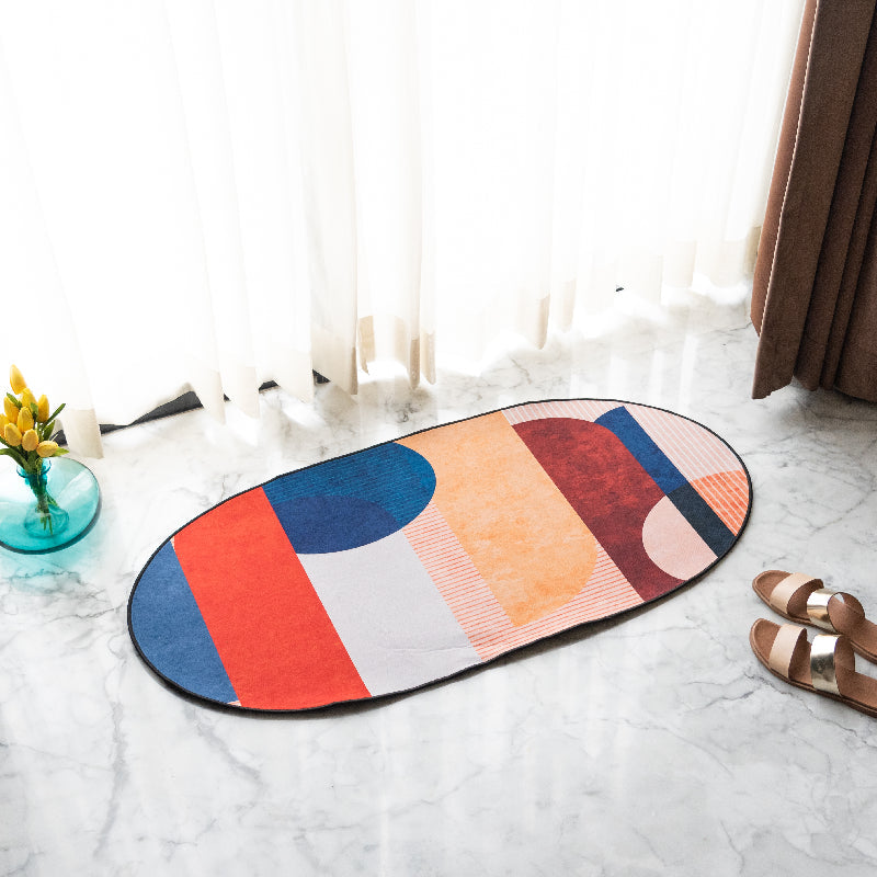 Artistic Abstract Pattern Designer Oval Rugs