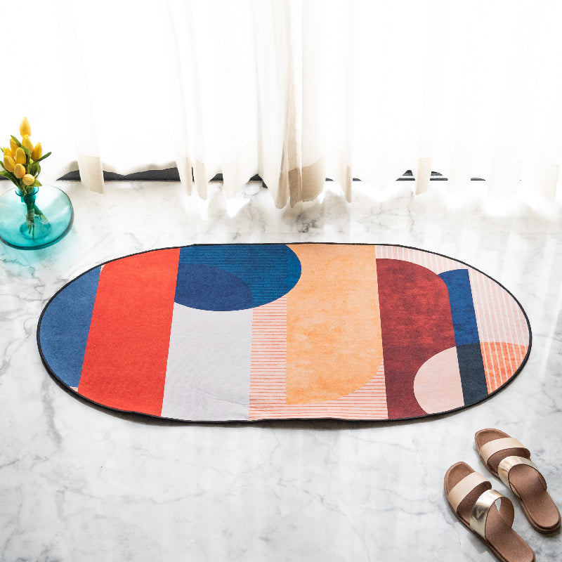 Artistic Abstract Pattern Designer Oval Rugs