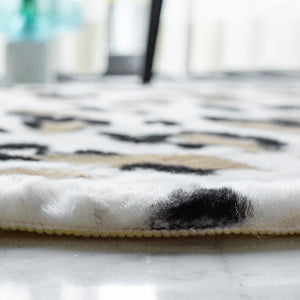 Vivid Brown Print Soft Faux Fur Rug Rugs June Trading   