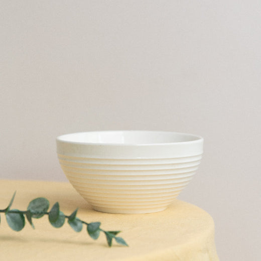 Ivory White Swirl Bowl Bowls June Trading   