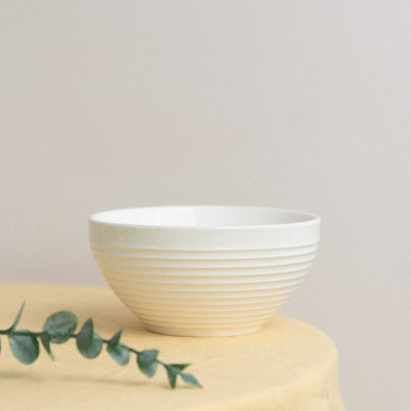 Ivory White Swirl Bowl Bowls June Trading   