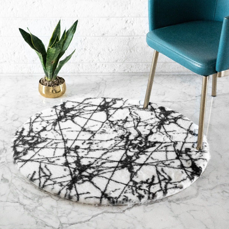 Paint Splatter Design Soft Faux Fur Rug Rugs June Trading   