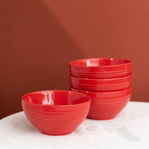 Rogue Red Swirl Bowl (Set of 4) Bowls June Trading   