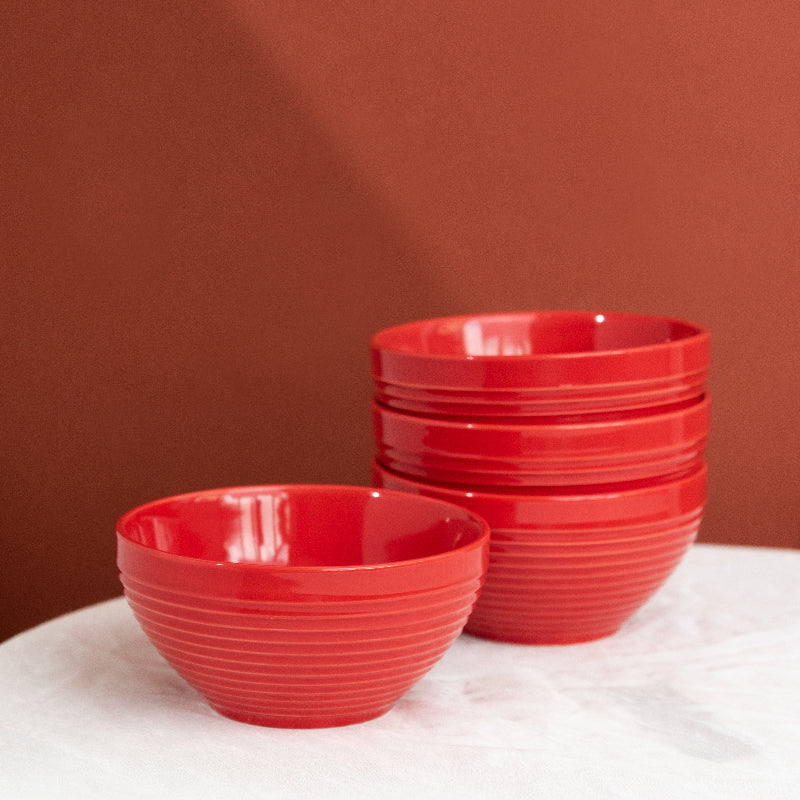 Rogue Red Swirl Bowl (Set of 4) Bowls June Trading   