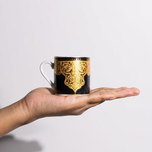 Traditional Ornate Tea Cup & Saucer Set (65 ml) Mini Tea Cups Set June Trading   