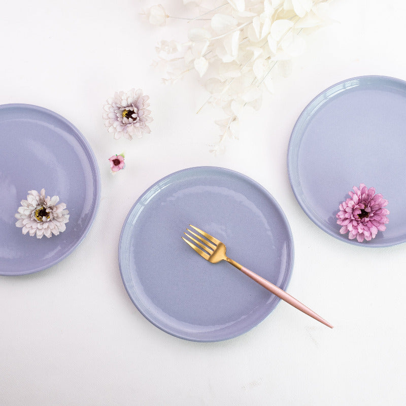 Earthen Berry Blue Plate (8 Inches) Starter Plates June Trading   