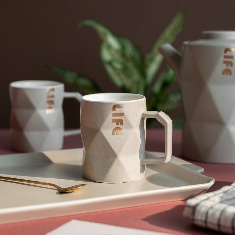 Geometrical Ceramic Tea Cup Coffee Mugs June Trading   