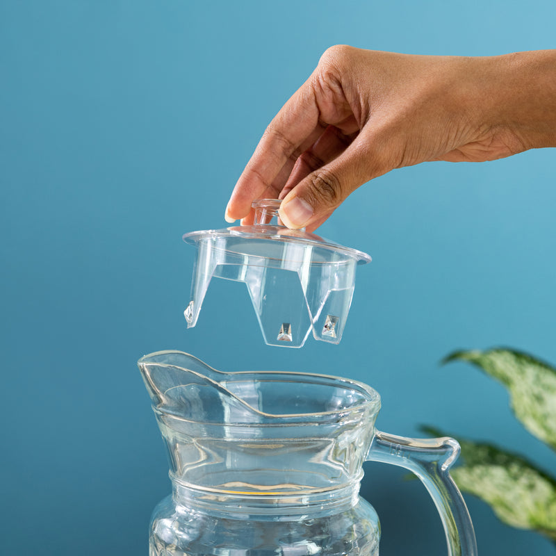 Refined Cut Glass Jug With 6 Pc Tumbler Glasses & Jug Set June Trading   
