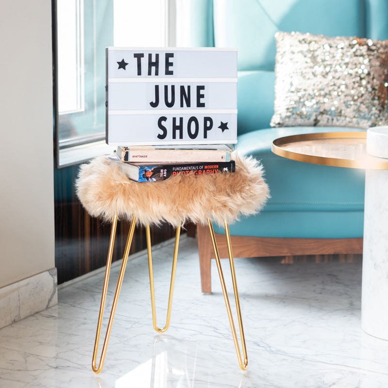 Fur Stool - Sand Brown Fur Stools June Trading   