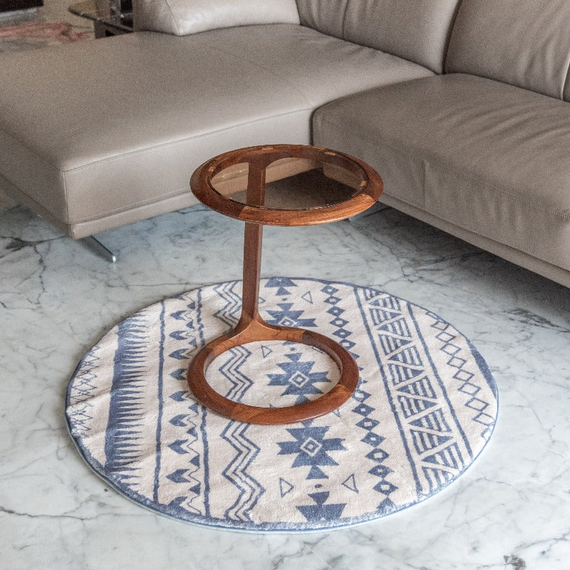 Aztec Round Wool Rug Rugs June Trading   