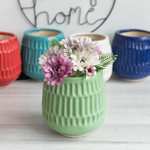 Textured Planter - Resin Pot Planters June Trading Green  