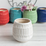 Textured Planter - Resin Pot Planters June Trading White  