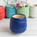 Textured Planter - Resin Pot Planters June Trading Navy Blue  