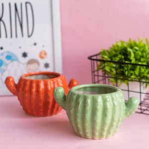 Cactus Planter - Hand Painted Mini Resin Pot Planters June Trading   