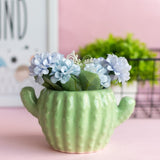 Cactus Planter - Hand Painted Mini Resin Pot Planters June Trading Mint Green  