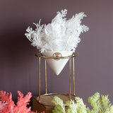 Conical Gold Stand Vase With Artificial Flowers Vases June Trading White Flower  