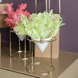 Conical Gold Stand Vase With Artificial Flowers Vases June Trading Light Green Flower  